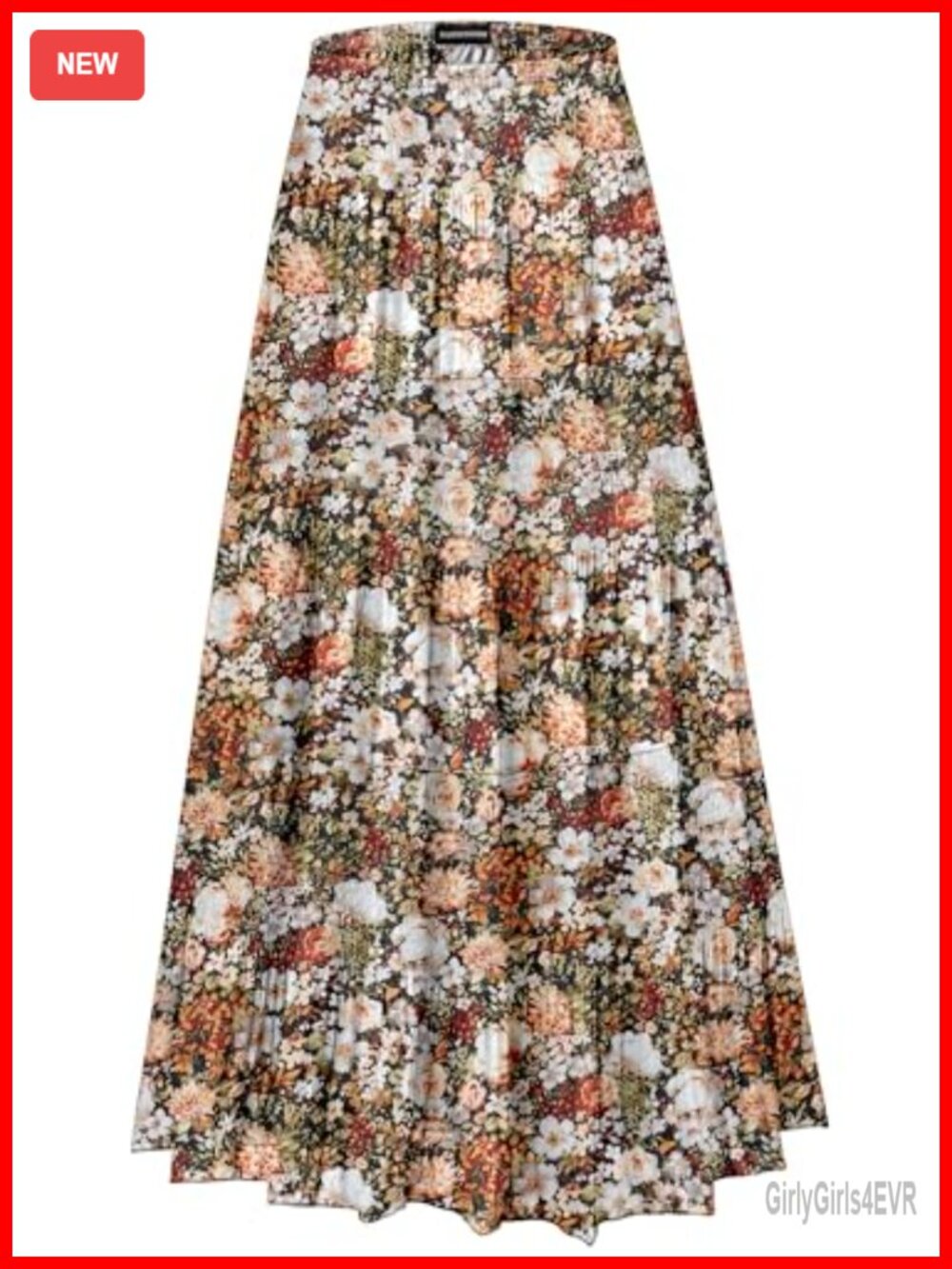 Women's Chiffon Maxi Skirt High Waist Tiered Pleated A-Line Flowy Long Skirt